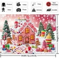 thumbnail image 5 of 7x5ft Pink Christmas Gingerbread House Backdrop Xmas Tree Christmas Candy House Decorations Background for Photography Gingerbread Sweet Candy Winter Holiday Party Photo Props, 5 of 5