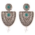 thumbnail image 1 of Efulgenz Indian Oxidized Jewelry Boho Vintage Tribal Antique Crystal Dangle Faux Pearl Drop Statement Earrings for Women, Green, 1 of 5