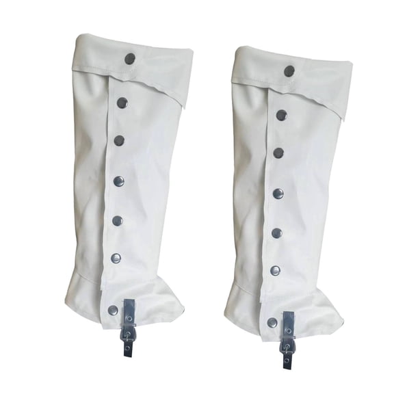 Cubrebotas de soldado ligeras, clásicas, estilo gótico punk medieval, para escenario Blanco Grande