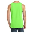 thumbnail image 2 of Mens Solid Cotton Tank Top Sleeveless Tee Shirt for Sports, Gym, Fitness, Beach Neon Green X-Large, 2 of 5