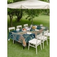 thumbnail image 5 of 54x80 Inch Outdoor Tablecloth with Umbrella Hole Zipper Rectangle Brown Green Palm Leaf Rectangular Tablecloths Outside Waterproof Summer Tropical Botanical Vintage Patio Table Cloth Cover for Picnic, 5 of 8