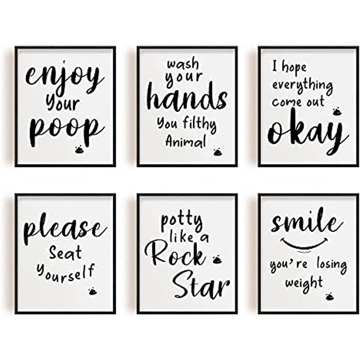 6pcs Home Decor Painting Canvas Wall Art Print Bathroom Canvas Hanging