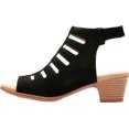 thumbnail image 4 of clarks women's valarie shelly heeled sandal, black nubuck, 8 medium us, 4 of 8