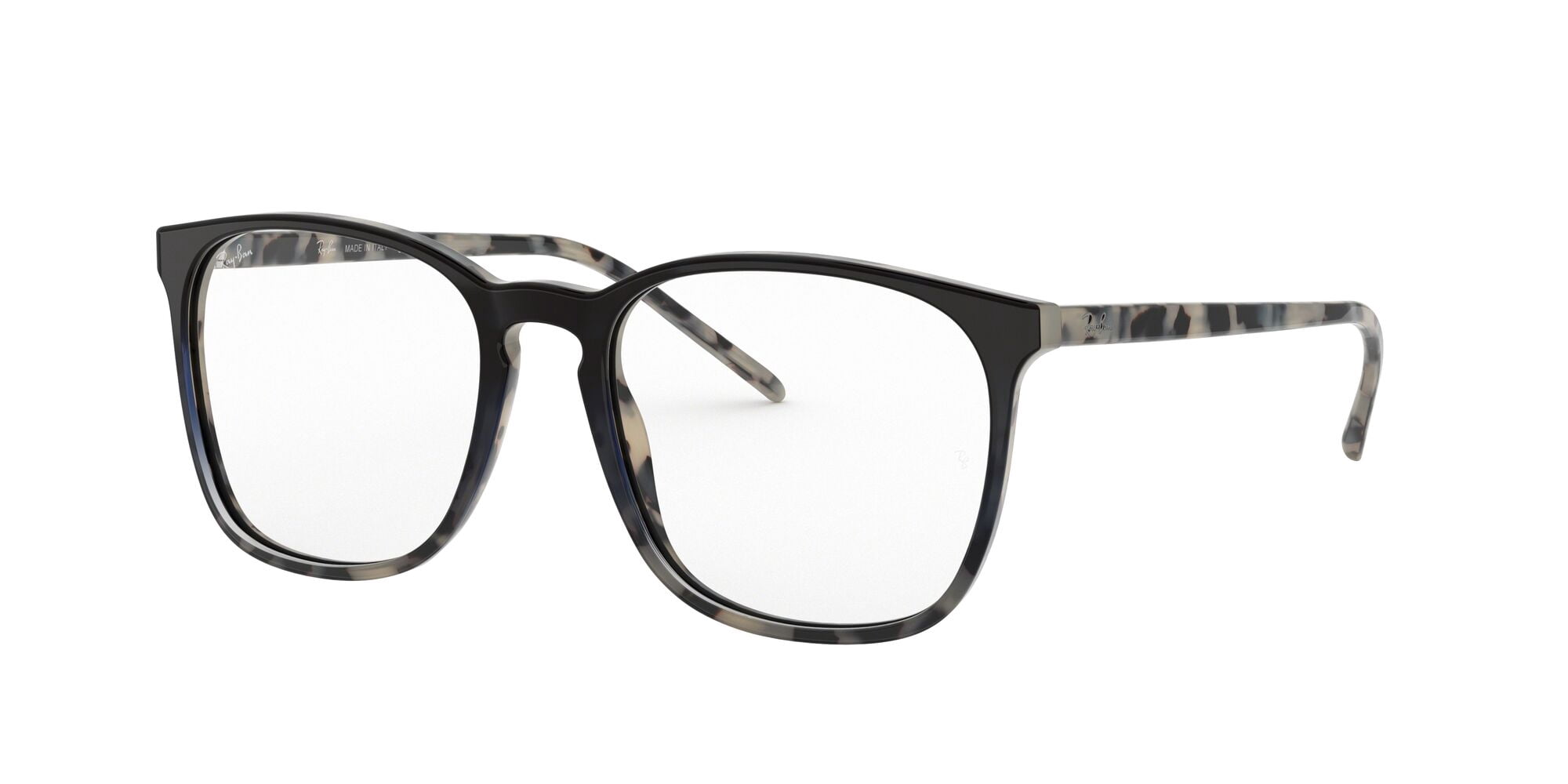 Ray-Ban RB5387 Optics Glasses, Prescription Eyeglasses with Case, Demo Lens/Blue Gradient Havana Beige, Size 54