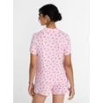 thumbnail image 4 of Joyspun Women’s Modal-Blend Ruffle Trim Notch Collar Top and Shorts Pajama Set, 2 Piece, Sizes XS-3X, 4 of 6