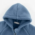 thumbnail image 4 of WhouRiu Toddler Boy Coat Thickened Warm Full Zip Long Sleeved Hooded Coats Winter Soft Cozy Jackets Blue,Sized 2-3, 4 of 4