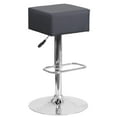 thumbnail image 5 of BizChair 2 Pk. Contemporary Gray Vinyl Adjustable Height Barstool with Square Seat and Chrome Base, 5 of 5