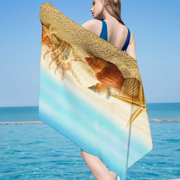 Xihbxyly Toalla de Playa de Microfibra, Diseño Resistente a La Arena y de Secado Rápido, Ultraligera y Compacta, Ideal para Viajes y Piscina, Toalla Multiusos para Playa y Camping, 76 X 152 Cm.