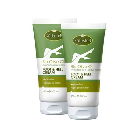 Body Foot Cream (Kalliston | Organic Olive Oil with Avocado Oil & Ruscus Extract Foot & Heel Cream | Hand & Body Cream | Made in Ancient Crete, Greece | 5.07 oz Each)