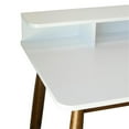 thumbnail image 5 of Phoenix Mid-Century Modern Rectangular Solid Wood Desk in White, 5 of 6