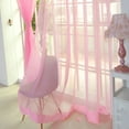 thumbnail image 2 of AUQ Pink Sheer Curtains,Soft Sheer Curtains Blackout Curtains,Natural Light and Privacy Protection Curtains for Living Room,Pink, 2 of 4