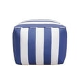 thumbnail image 4 of Pasargad Home Galaxy Poly Striped Pouf White Blue, 4 of 5