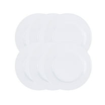 Our Table Simply White 6 Piece 8 Inch Porcelain Salad Plate Set