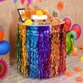 thumbnail image 7 of 2 Pack Metallic Tinsel Fringe Table Skirts for Cinco de Mayo, Day of the Dead, and Mexican Fiesta Party Decorations - Wavy Foil Taco Themed Birthday Party Table Decor, 7 of 7