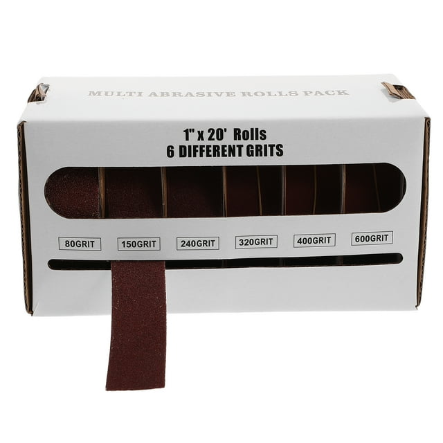 KAKOWELY Ruban de Ponçage pour Cloison Sèche, Boîte de Ceinture de Ponçage de Précision avec Rouleau de Tissu Émeri Coulissant, Papier Peint Sec Déchirable à la Main pour Métal, Verre et Menuiserie 7.48"X3.74"X3.54 Pouces