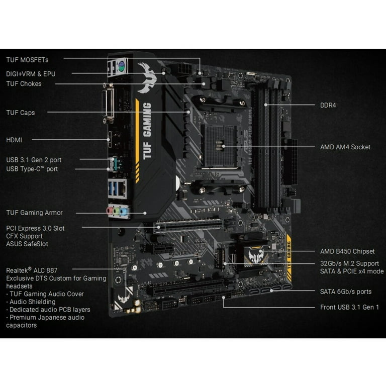 Asus B450M-PLUS GAMING Desktop Motherboard - Walmart.com