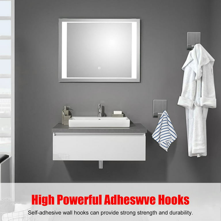 FRIUSATE 6 Pack Razor Holder for Shower Wall Shaver Holder Multi-Purpose  Hook Stainless Steel Wall Hook Self-Adhesive Razor Shower Holder Bathroom