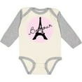thumbnail image 3 of Inktastic Bonjour Girls Long Sleeve Baby Bodysuit, 3 of 5