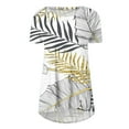 thumbnail image 4 of IROINNID Summer Loose Comfy Leisure Tops For Women Printed Round-Neck Loose Short Pullover Sleeve Tops Blouse Under 10$, 4 of 5