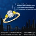 thumbnail image 2 of Gem Stone King 10K Yellow Gold White Topaz and Yellow Sapphire 3-Stone Ring for Women | 1.77 Cttw | Oval 8X6MM | Gemstone November Birthstone | Size 8, 2 of 6
