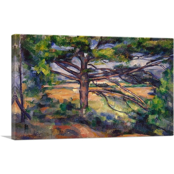 ARTCANVAS Great Pine Near Aix - Large Pine and Red Earth 1897 Canvas Art Print by Paul Cezanne - Size: 18" x 12" (0.75" Deep)