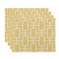 Simply Daisy, 18 x 14 Inch Screen Lattice Geometric Print Placemat (set of 4), Yellow