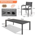 thumbnail image 3 of Crestlive Products 9-Piece Outdoor Dining Table Set for 8, Aluminum Patio Table and Chairs with Umbrella Hole, Black, 3 of 13