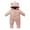 F55-Pink, variant on FYDUU Baby Jumpsuit Hooded Rompers Boys Girls Long Sleeve Zipper Hooded Romper Jumpsuit Onesies Baby Xmas Clothes 0-3 Months