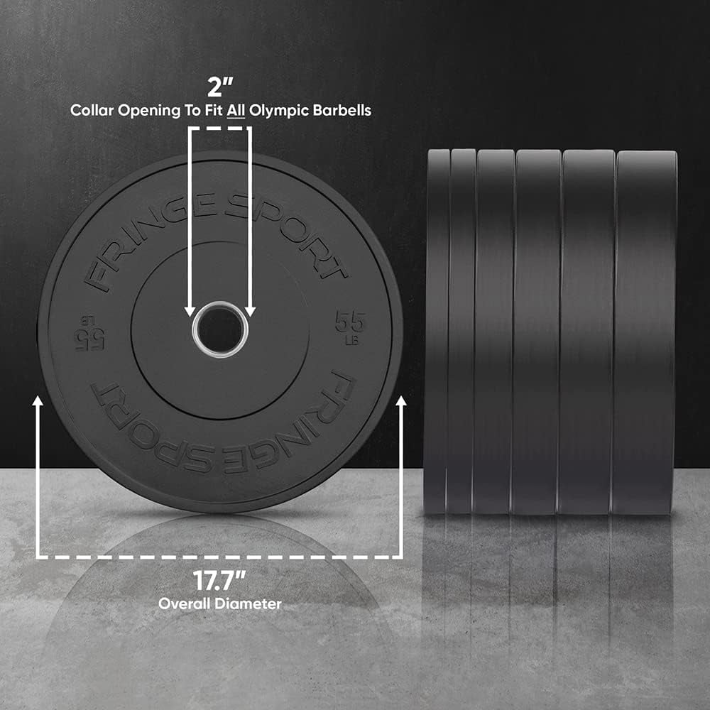 Olympic Bumper Plates Set with Steel Insert, Durable Rubber Weight Plates for Strength Training and Powerlifting