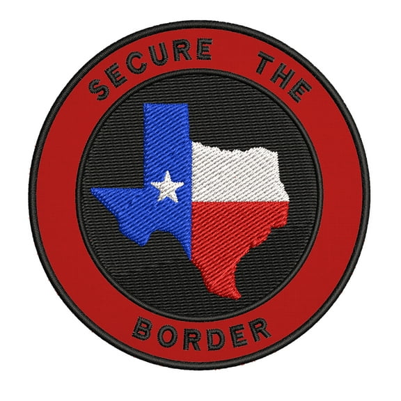 Texas Secure The Border Flag Embroidered Iron-on Patch