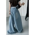 thumbnail image 4 of Extra Wide Leg High Waist Jeans for Women – Loose Fit Casual Denim Trousers with Elastic Waist, Pockets, Plus Size Korean Style Summer Outfit, 4 of 7