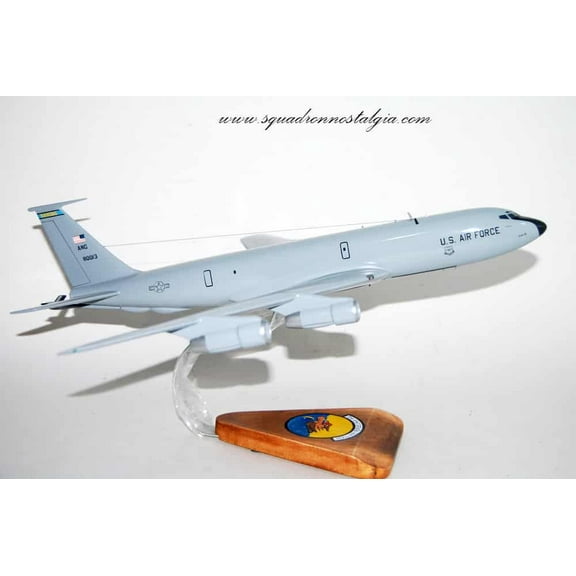 117th Kansas Coyotes Air Refueling Squadron KC-135 Model, 1/90th scale, Mahogany, Aerial Refueling