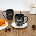 thumbnail image 2 of 14oz Matte Black Ceramic Fox Mug - Minimalist Sketch Art Coffee Cup - Microwave Dishwasher Safe Gift for Him Her, 2 of 11