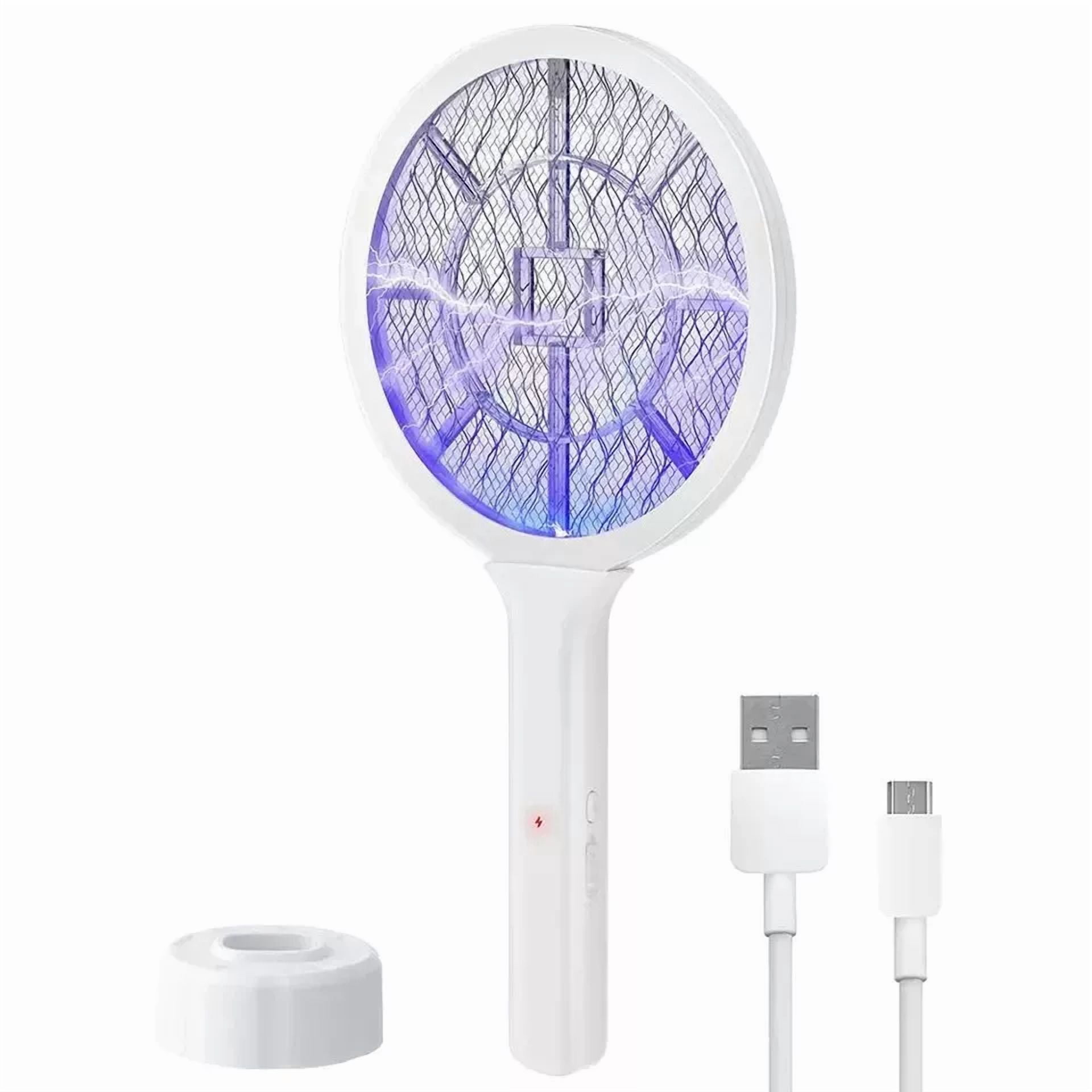 CIRCLE- Handheld Usb Rechargeable Mosquito Fly Swatter Bug Zapper Insect Killer Racket