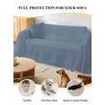thumbnail image 4 of Blue Pure Color Sofa Covers for 2-3 Cushion Couch L-Shaped Sectional, Aesthetics Contemporary Luxury Washable Sofa Covers Slipcover for Living Room Furniture, Couch Cover Blanket 71"x134", 4 of 9