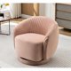 thumbnail image 2 of Silla de barril giratorio de terciopelo de 366 grados, sillón moderno de acento plisado con base resistente y cojín acolchado grueso, 2 of 5