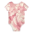 thumbnail image 2 of Pink Peonies Elegant Pure Cotton Bodysuit Short Sleeve Pajamas One-Piece Romper Unisex 6M, 2 of 6