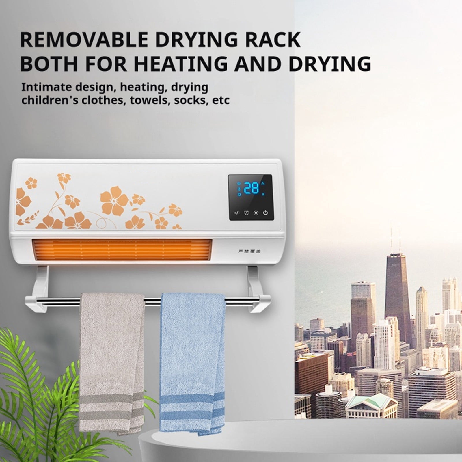 Wdhugt White Heater And Fan Combo Portable Mini Split 2 In 1 Ac And Heater Product Power 1500W Highly Efficient Wide Angles Mobile Small Air Conditioner Rated Voltage 220-50Hz