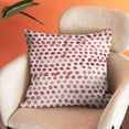 thumbnail image 5 of Polka Dot Pillow Covers Set of 2 Dark Red Cream Throw Pillows 20x20 in Outdoor Boho Design Brush Strokes Decorative Pillowcase Square Cushion Cover Linen Pillow Case for Home Sofa Couch Bed, 5 of 6