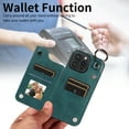 thumbnail image 5 of for iPhone 15 Pro Case with Card Slots, PU Leather Protective Shockproof Case with Ring Buckle, Magnetic Clasp Kickstand Cover for Women Men for iPhone 15 Pro - Bluegreen, 5 of 10