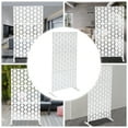 thumbnail image 3 of FETCOI Modern Outdoor Decorative Privacy Screen Metal Panel+Stand Stripes/Grid/Cross (Cross-White), 3 of 16
