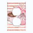 thumbnail image 2 of Metal Light Switch Wall Plate Outlet Cover (Coffee Mocha Espresso Heart Cupcake Macaron Flower Bouquet Pink - Single Duplex), 2 of 2