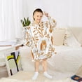 thumbnail image 6 of Wearable Blanket with Sleeves and Pocket Oversized Hooded Sweatshirt 3-14 YR Orange Owls S, 6 of 7