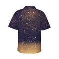 thumbnail image 3 of Bixox Men's Hawaiian Shirts Men's Gold Black Glitter Print Short-Sleeve Shirt-X-Large, 3 of 8