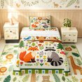 thumbnail image 2 of Manfei Cartoon Fox Owl Twin Sheets, Kawaii Animals Bedding, Cream Green, 3pcs, 1 Flat Sheet, 1 Fitted Sheet and 1 Pillowcase, 2 of 6