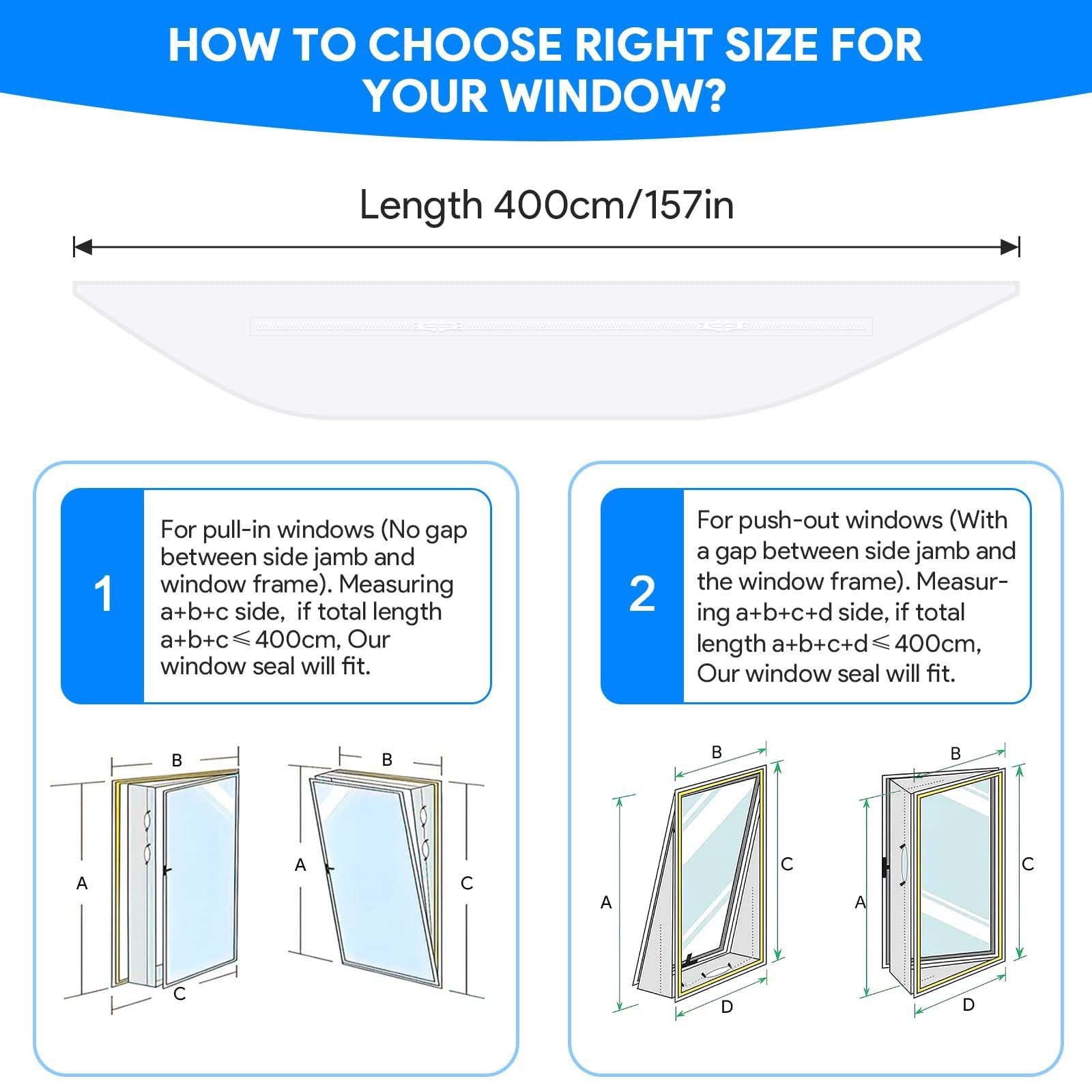 Air Conditioner Window Seal Kit, 400cm Universal AC Vent Foam, No Drill Installation for Portable AC Dryer, Insulated Barrier Against Heat Rain Bugs, Energy Saving Weatherproof Seal Strip