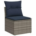 thumbnail image 5 of vidaXL 10 Piece Patio Sofa Set with Cushions Gray Poly Rattan, 5 of 10