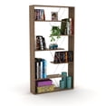 thumbnail image 6 of JERFIT 6 Shelf Industrial Bookcase, Solid Wood Open Etagere Shelf with Metal Frame for Living Room, Office, Walnut Finish, 6 of 8