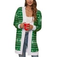 thumbnail image 3 of Anyfit Wear Women Christmas Cardigan Long Sleeve Open Front Xmas Sweaters Thin Coats Jackets Outerwear Green M, 3 of 7