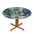 thumbnail image 3 of Orinice Turtle Octopus Sea Theme Round Table Cover Stain Resistant Washable Indoor Outdoor Tablecloth Kitchen Dining Wedding Parties 100% Polyester Fiber 54-58, 3 of 8